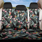 Eastern Rosella Australia Back Car Seat Cover Eucalyptus Blossom Seamless Style - Aussie Hoodie