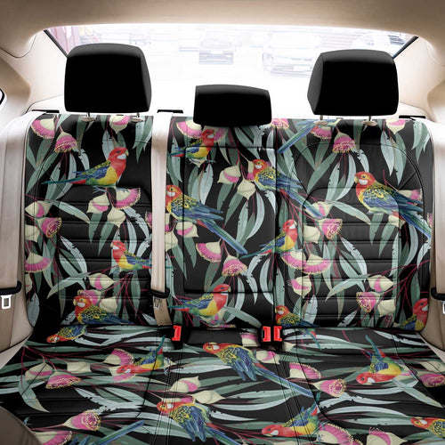 Eastern Rosella Australia Back Car Seat Cover Eucalyptus Blossom Seamless Style - Aussie Hoodie