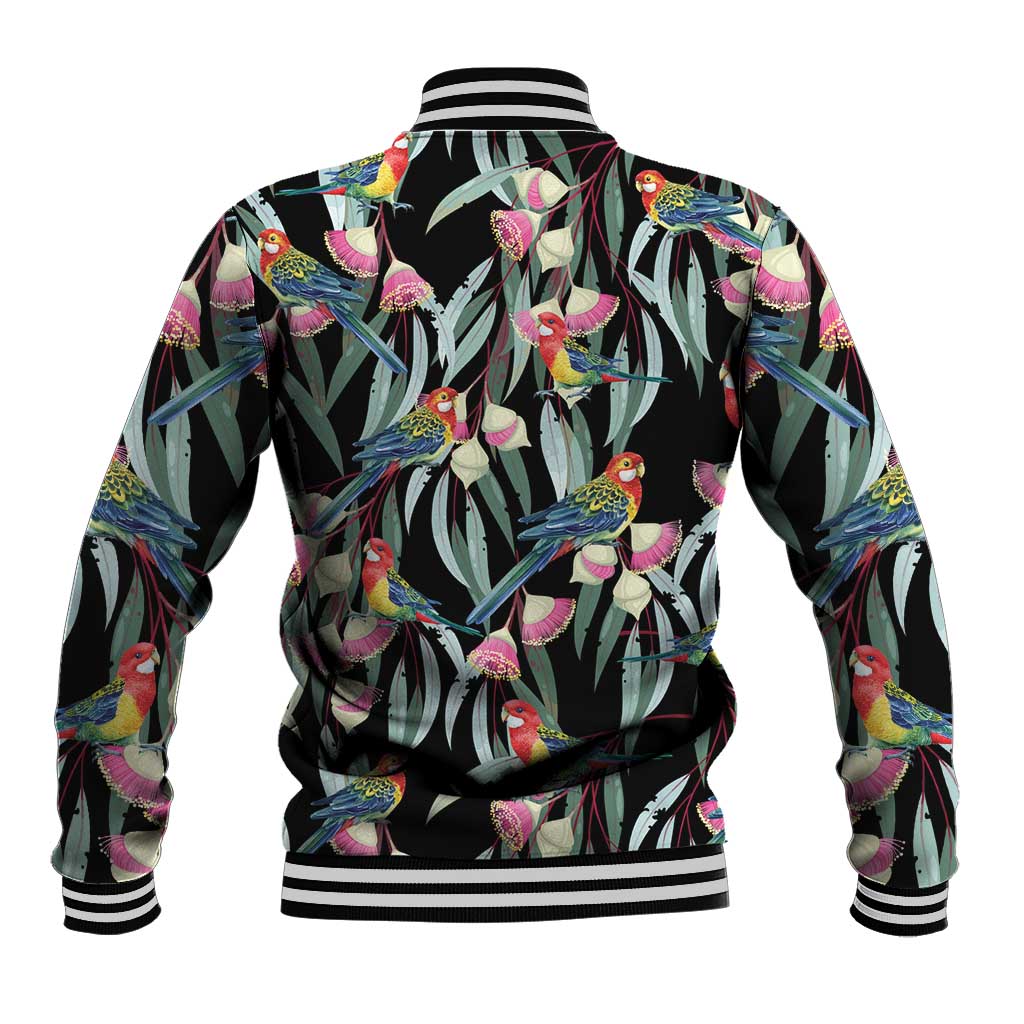 Eastern Rosella Australia Baseball Jacket Eucalyptus Blossom Seamless Style - Aussie Hoodie