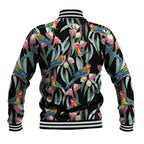 Eastern Rosella Australia Baseball Jacket Eucalyptus Blossom Seamless Style - Aussie Hoodie