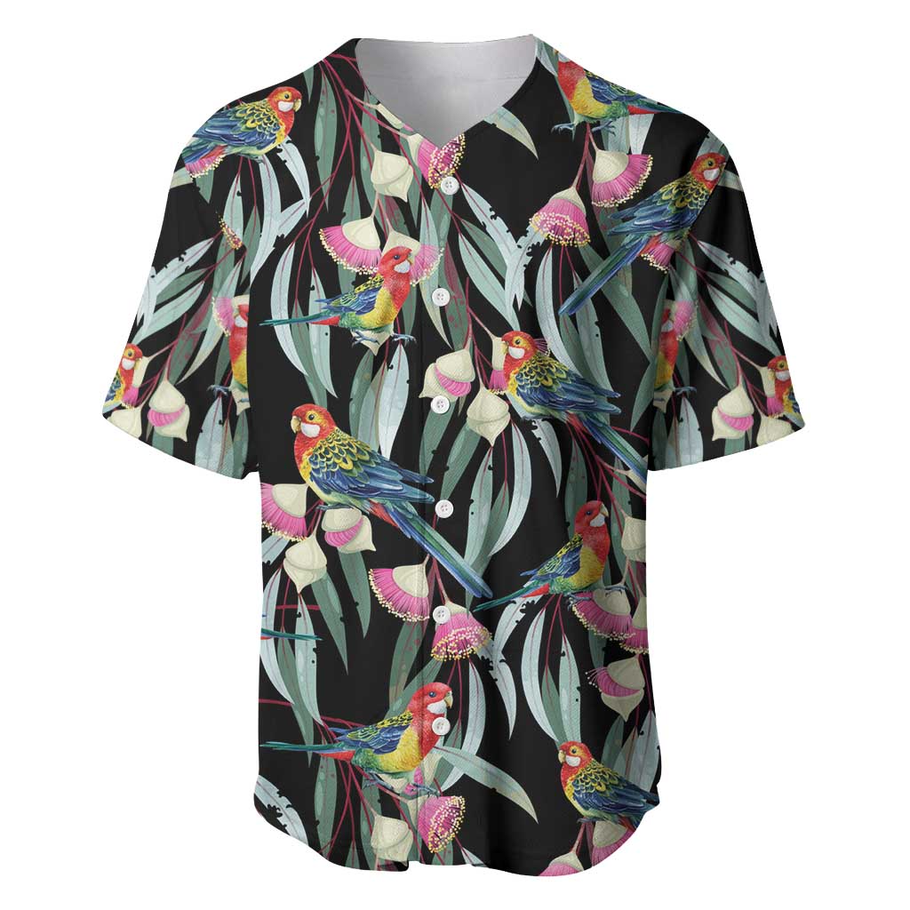Eastern Rosella Australia Baseball Jersey Eucalyptus Blossom Seamless Style - Aussie Hoodie