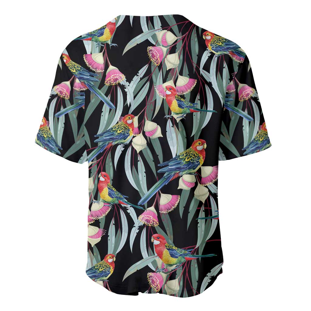 Eastern Rosella Australia Baseball Jersey Eucalyptus Blossom Seamless Style - Aussie Hoodie