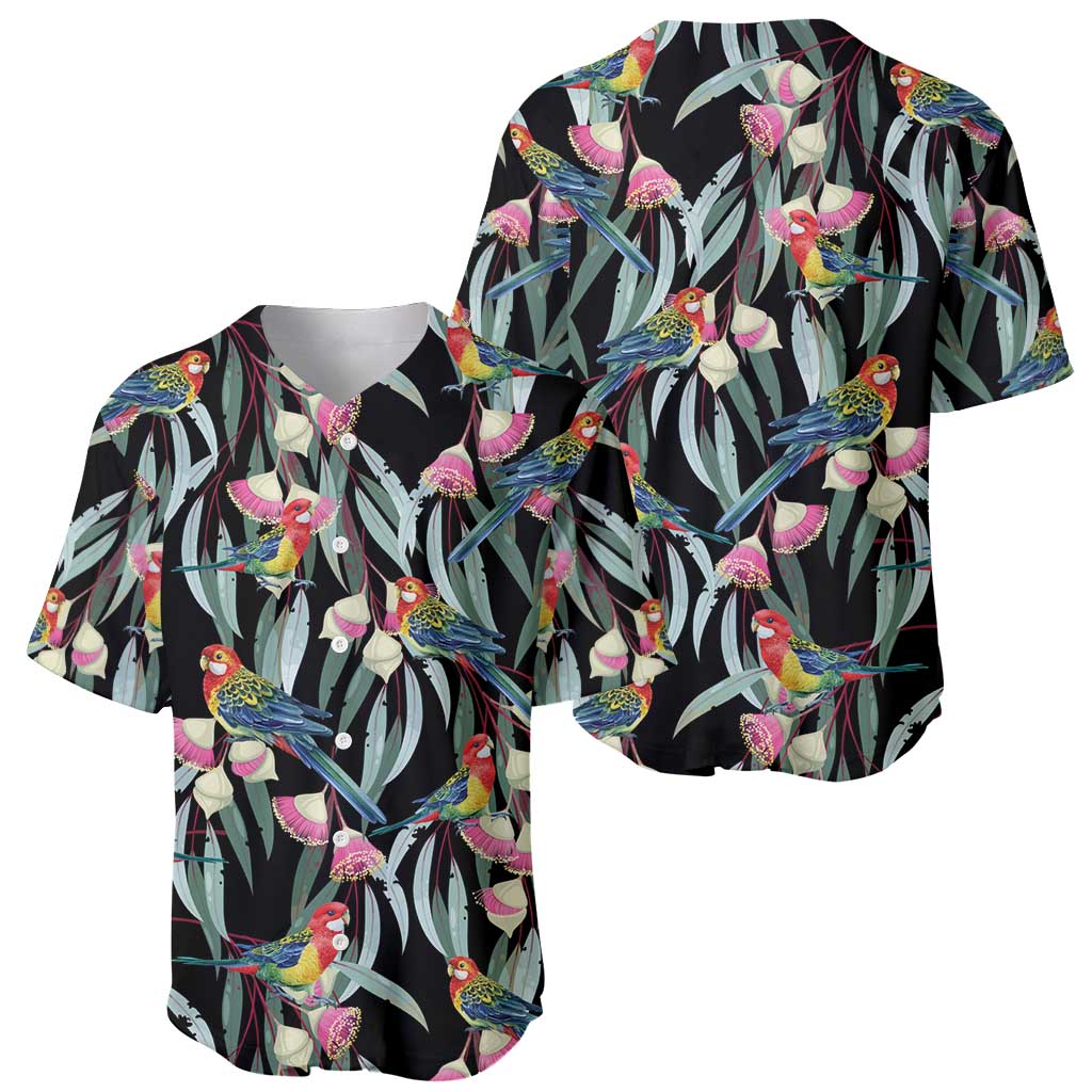Eastern Rosella Australia Baseball Jersey Eucalyptus Blossom Seamless Style - Aussie Hoodie