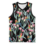 Eastern Rosella Australia Basketball Jersey Eucalyptus Blossom Seamless Style - Aussie Hoodie