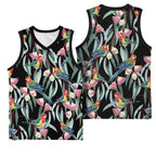 Eastern Rosella Australia Basketball Jersey Eucalyptus Blossom Seamless Style - Aussie Hoodie