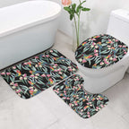 Eastern Rosella Australia Bathroom Set Eucalyptus Blossom Seamless Style - Aussie Hoodie