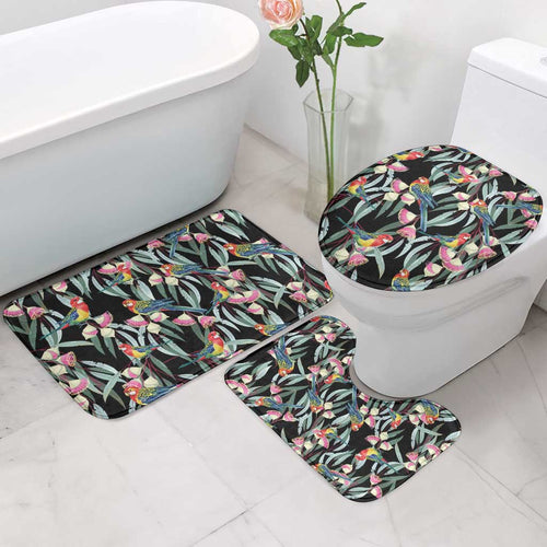 Eastern Rosella Australia Bathroom Set Eucalyptus Blossom Seamless Style - Aussie Hoodie