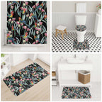 Eastern Rosella Australia Bathroom Set Eucalyptus Blossom Seamless Style - Aussie Hoodie
