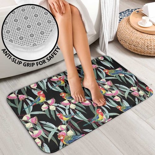 Eastern Rosella Australia Bathroom Set Eucalyptus Blossom Seamless Style - Aussie Hoodie