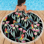 Eastern Rosella Australia Beach Blanket Eucalyptus Blossom Seamless Style - Aussie Hoodie