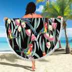Eastern Rosella Australia Beach Blanket Eucalyptus Blossom Seamless Style - Aussie Hoodie