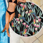Eastern Rosella Australia Beach Blanket Eucalyptus Blossom Seamless Style - Aussie Hoodie