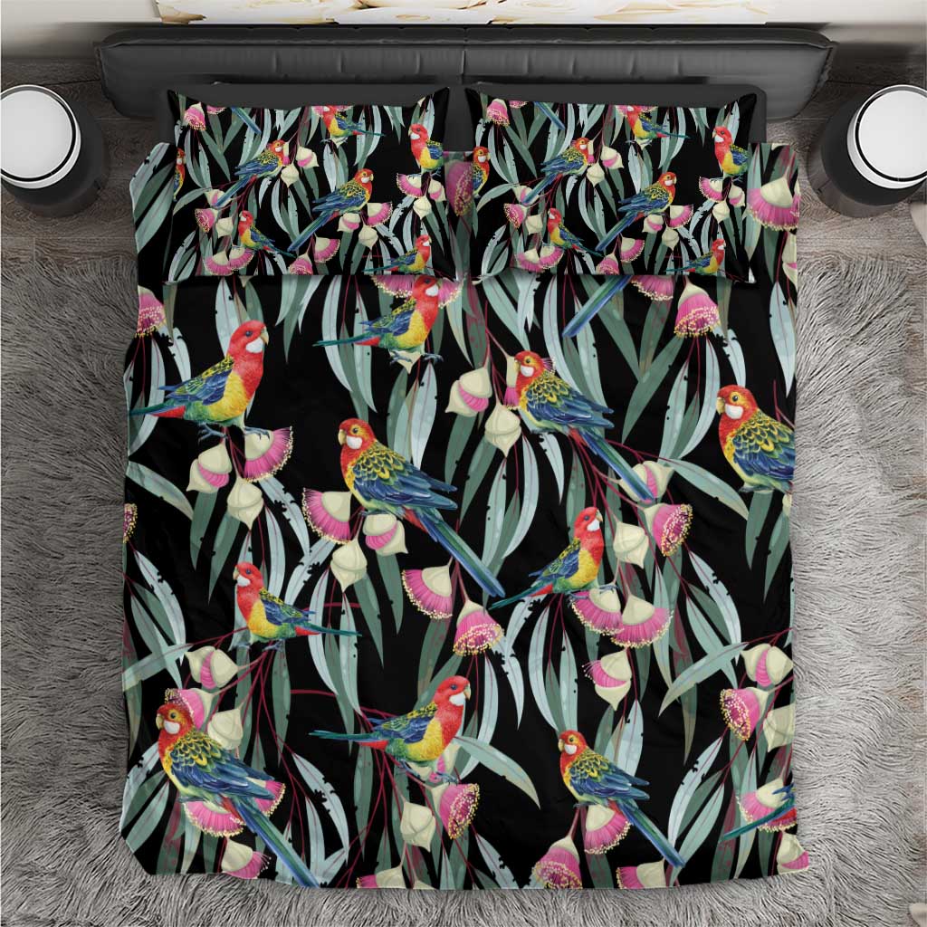 Eastern Rosella Australia Bedding Set Eucalyptus Blossom Seamless Style - Aussie Hoodie