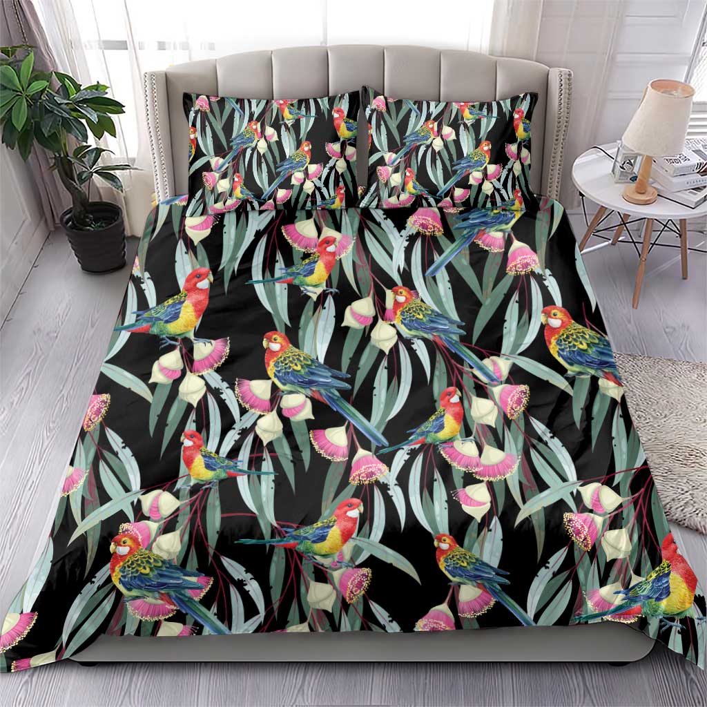 Eastern Rosella Australia Bedding Set Eucalyptus Blossom Seamless Style - Aussie Hoodie