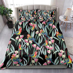 Eastern Rosella Australia Bedding Set Eucalyptus Blossom Seamless Style - Aussie Hoodie