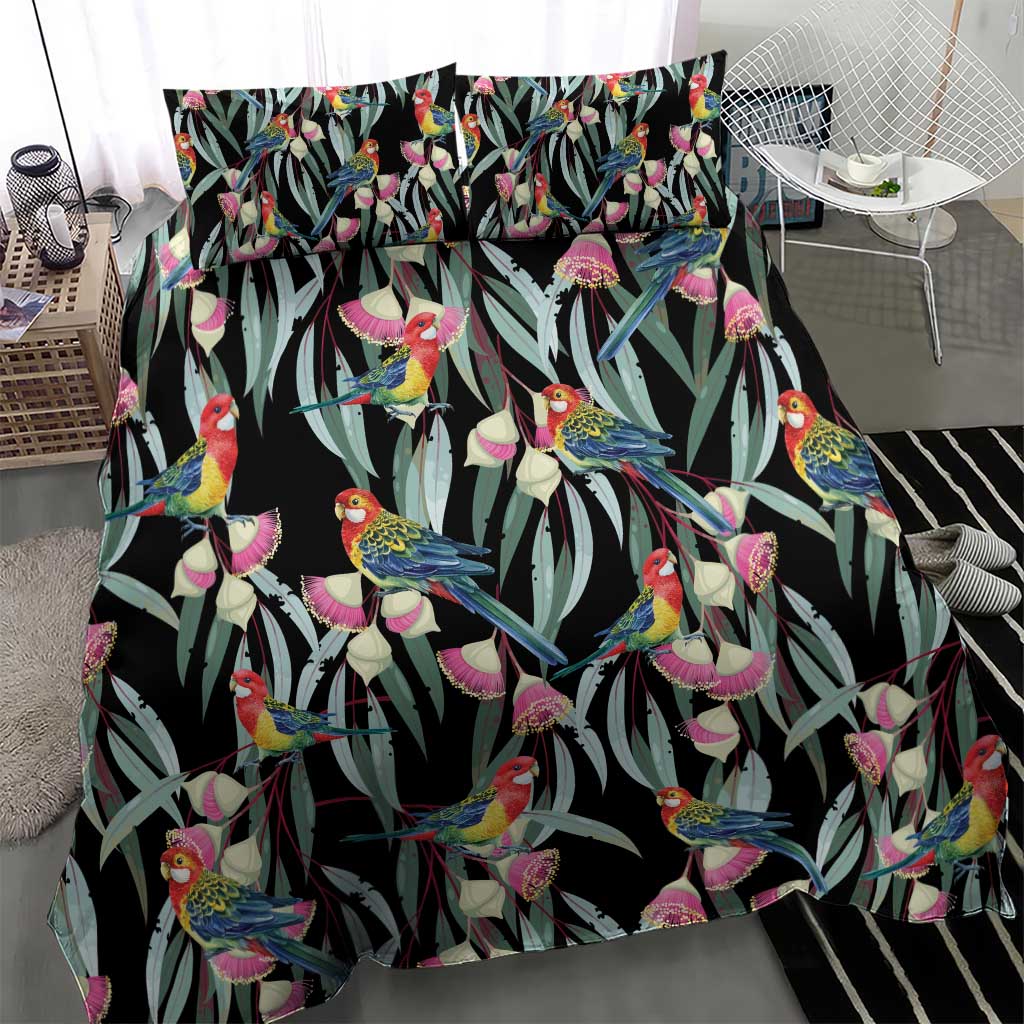 Eastern Rosella Australia Bedding Set Eucalyptus Blossom Seamless Style - Aussie Hoodie