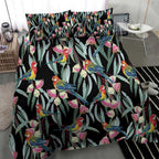 Eastern Rosella Australia Bedding Set Eucalyptus Blossom Seamless Style - Aussie Hoodie