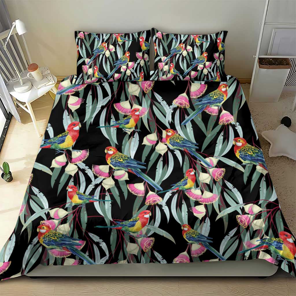 Eastern Rosella Australia Bedding Set Eucalyptus Blossom Seamless Style - Aussie Hoodie