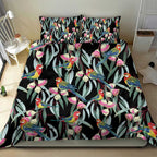 Eastern Rosella Australia Bedding Set Eucalyptus Blossom Seamless Style - Aussie Hoodie