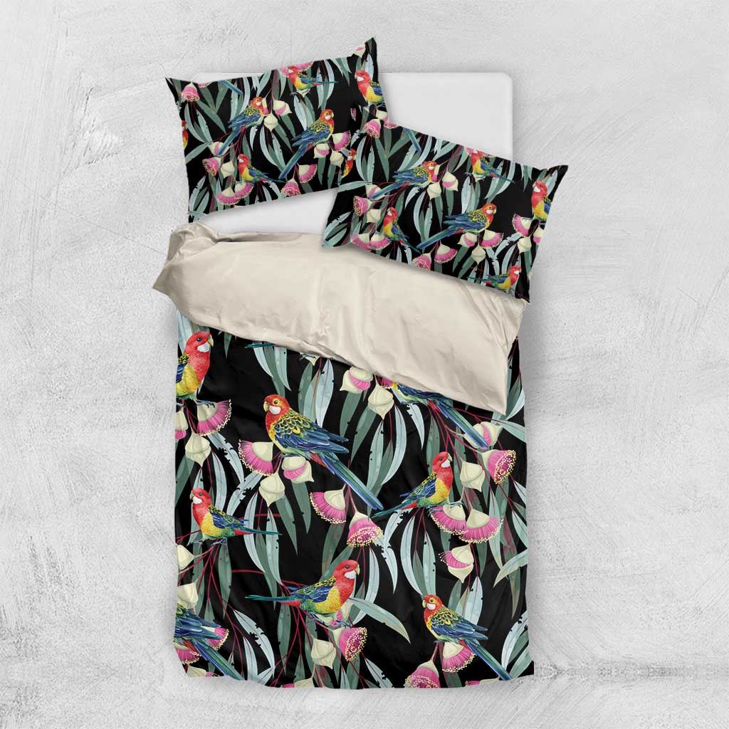 Eastern Rosella Australia Bedding Set Eucalyptus Blossom Seamless Style - Aussie Hoodie