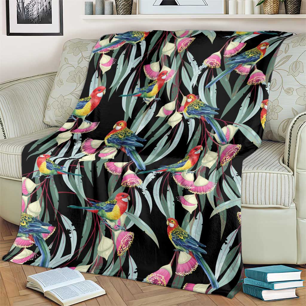 Eastern Rosella Australia Blanket Eucalyptus Blossom Seamless Style - Aussie Hoodie