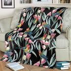 Eastern Rosella Australia Blanket Eucalyptus Blossom Seamless Style - Aussie Hoodie
