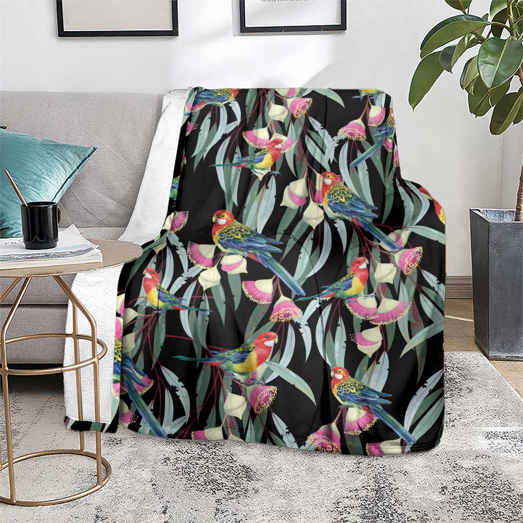 Eastern Rosella Australia Blanket Eucalyptus Blossom Seamless Style - Aussie Hoodie
