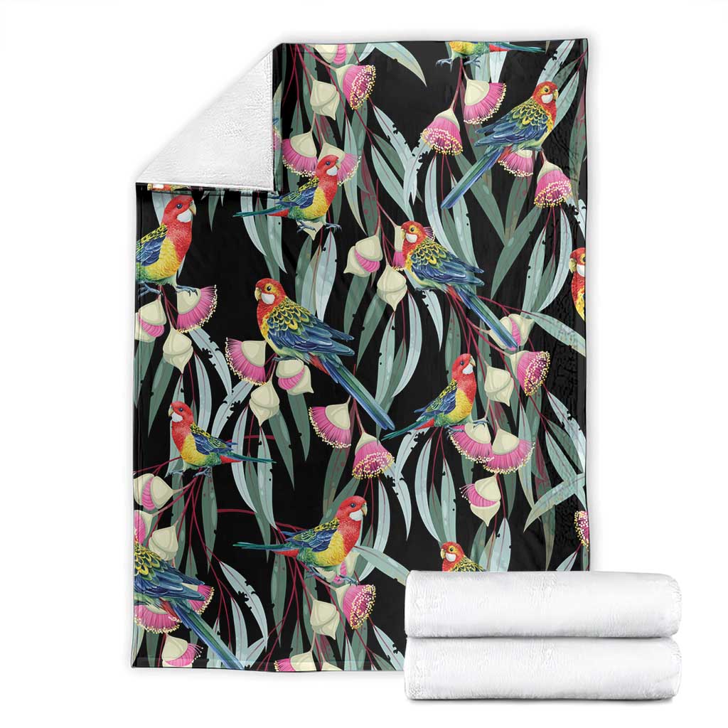 Eastern Rosella Australia Blanket Eucalyptus Blossom Seamless Style - Aussie Hoodie