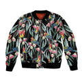 Eastern Rosella Australia Bomber Jacket Eucalyptus Blossom Seamless Style - Aussie Hoodie