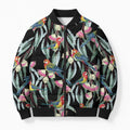 Eastern Rosella Australia Bomber Puffer Jacket Eucalyptus Blossom Seamless Style - Aussie Hoodie