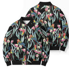 Eastern Rosella Australia Bomber Puffer Jacket Eucalyptus Blossom Seamless Style - Aussie Hoodie