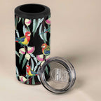 Eastern Rosella Australia 4 in 1 Can Cooler Tumbler Eucalyptus Blossom Seamless Style - Aussie Hoodie