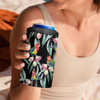 Eastern Rosella Australia 4 in 1 Can Cooler Tumbler Eucalyptus Blossom Seamless Style - Aussie Hoodie