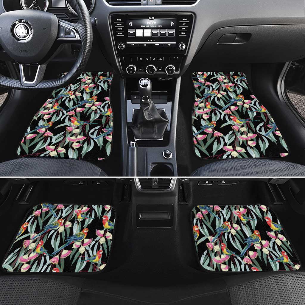 Eastern Rosella Australia Car Mats Eucalyptus Blossom Seamless Style - Aussie Hoodie