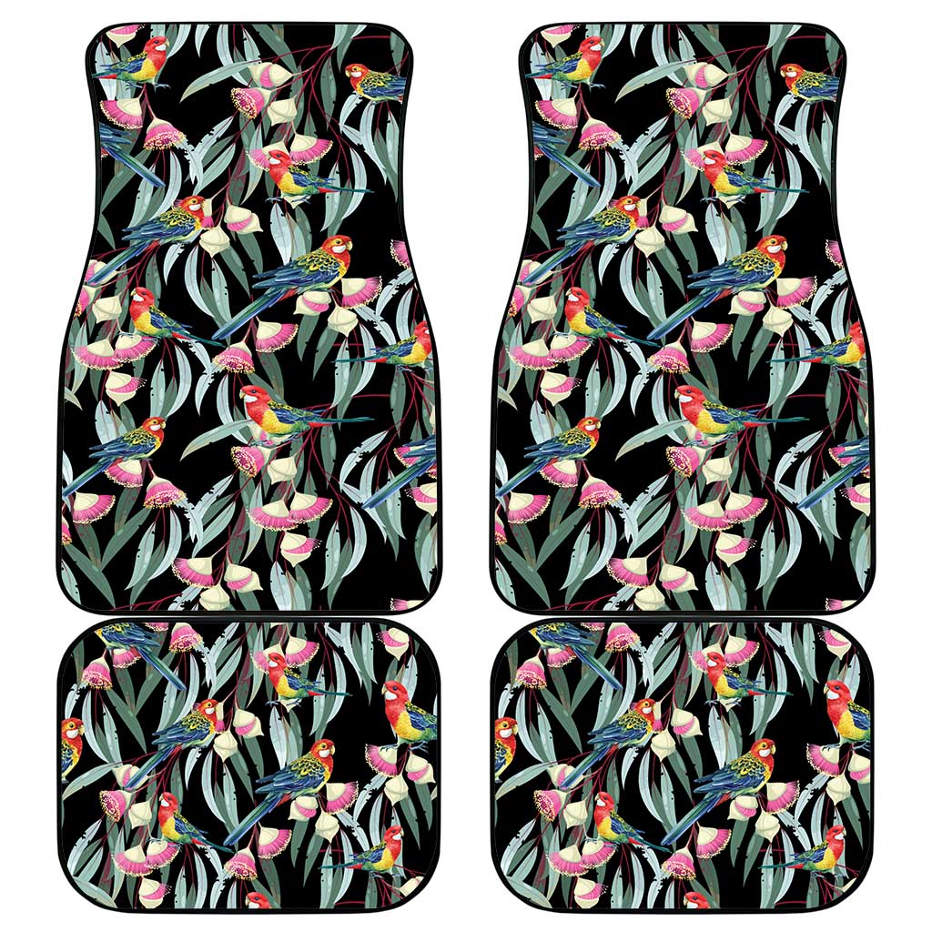 Eastern Rosella Australia Car Mats Eucalyptus Blossom Seamless Style - Aussie Hoodie