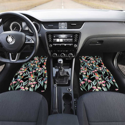 Eastern Rosella Australia Car Mats Eucalyptus Blossom Seamless Style - Aussie Hoodie