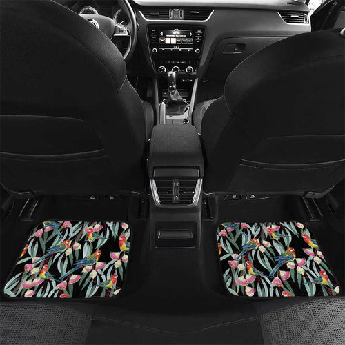 Eastern Rosella Australia Car Mats Eucalyptus Blossom Seamless Style - Aussie Hoodie