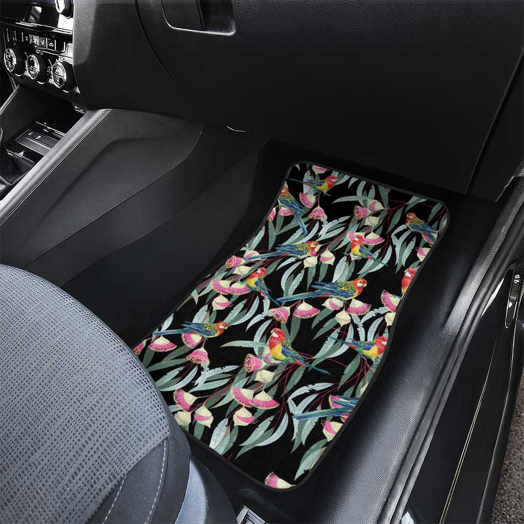 Eastern Rosella Australia Car Mats Eucalyptus Blossom Seamless Style - Aussie Hoodie