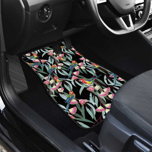Eastern Rosella Australia Car Mats Eucalyptus Blossom Seamless Style - Aussie Hoodie