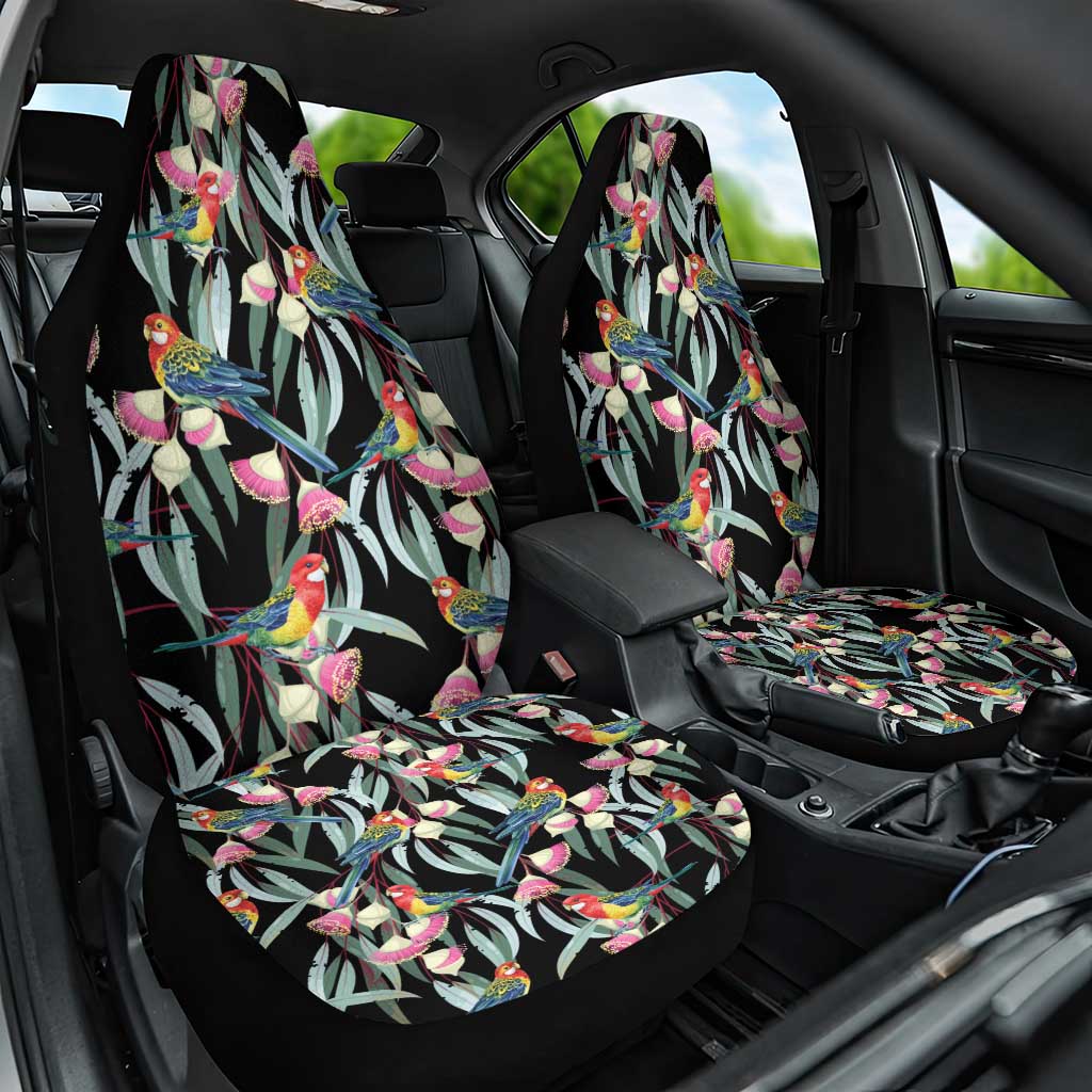 Eastern Rosella Australia Car Seat Cover Eucalyptus Blossom Seamless Style - Aussie Hoodie