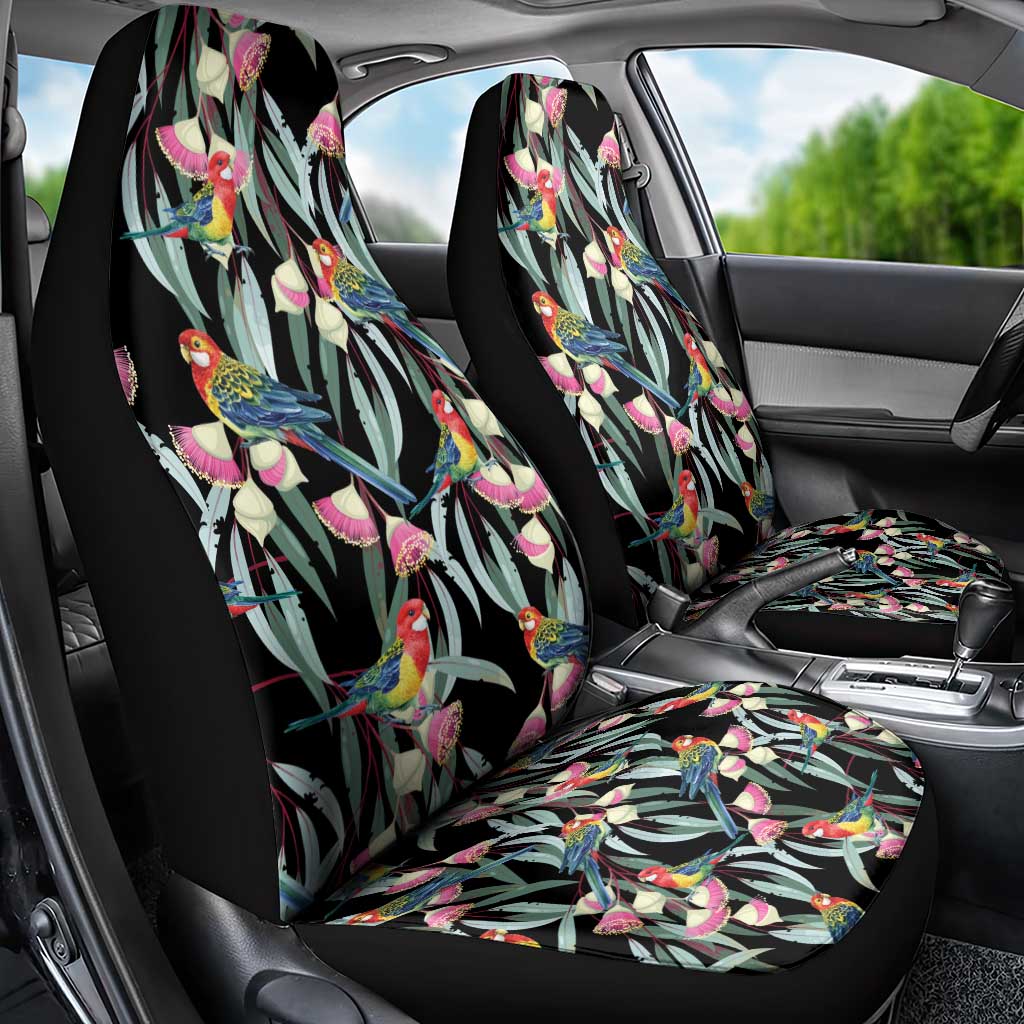 Eastern Rosella Australia Car Seat Cover Eucalyptus Blossom Seamless Style - Aussie Hoodie