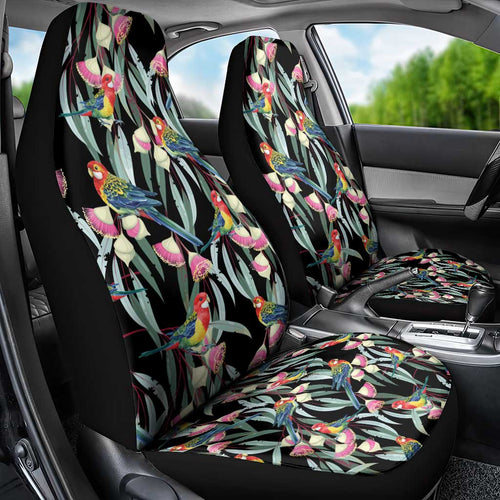 Eastern Rosella Australia Car Seat Cover Eucalyptus Blossom Seamless Style - Aussie Hoodie