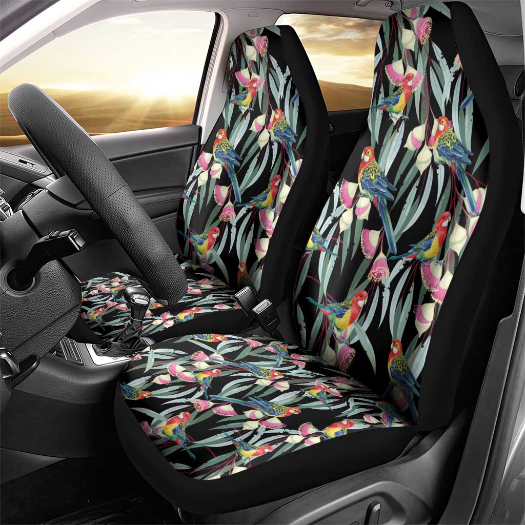 Eastern Rosella Australia Car Seat Cover Eucalyptus Blossom Seamless Style - Aussie Hoodie