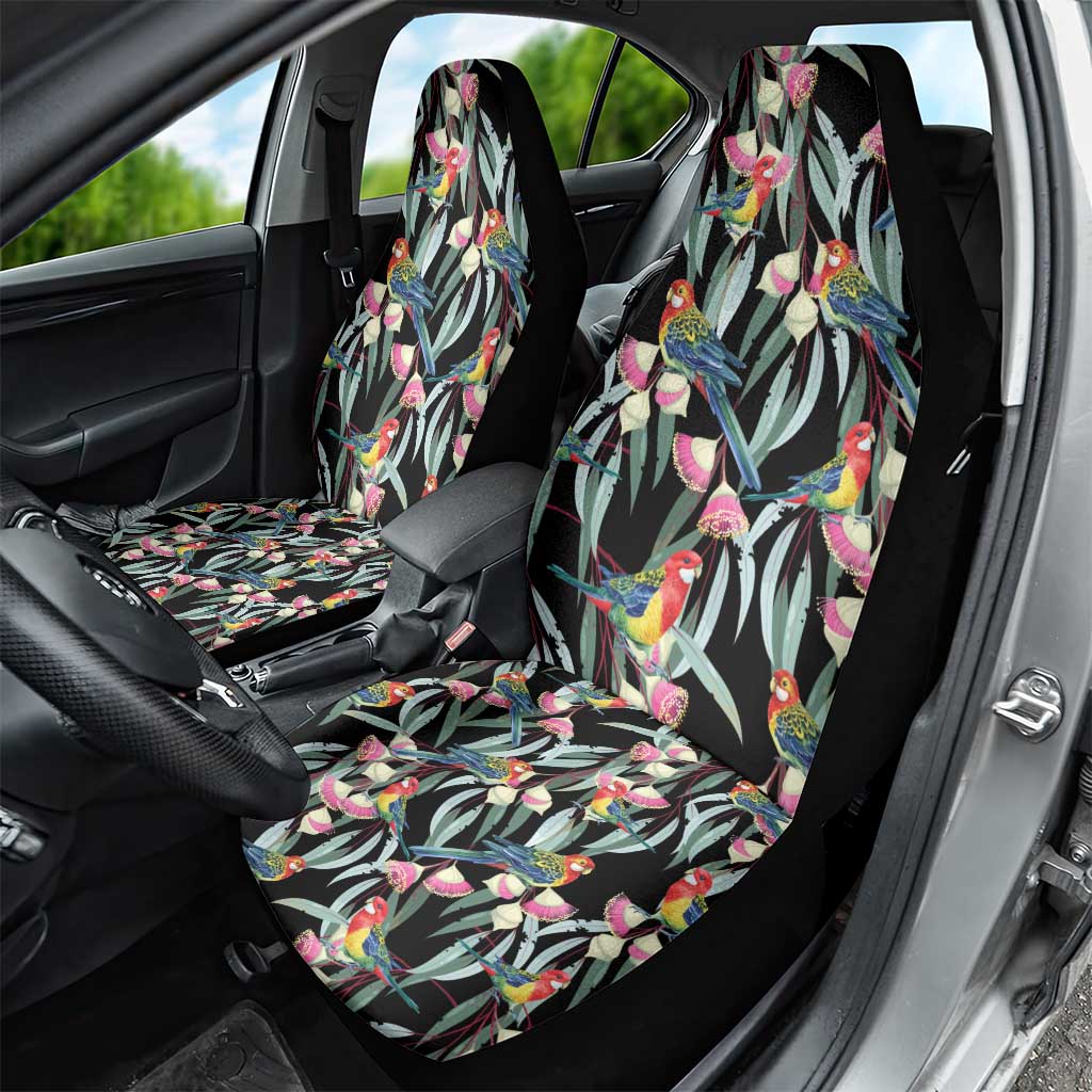 Eastern Rosella Australia Car Seat Cover Eucalyptus Blossom Seamless Style - Aussie Hoodie