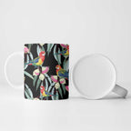 Eastern Rosella Australia Ceramic Mug Eucalyptus Blossom Seamless Style - Aussie Hoodie