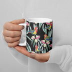 Eastern Rosella Australia Ceramic Mug Eucalyptus Blossom Seamless Style - Aussie Hoodie