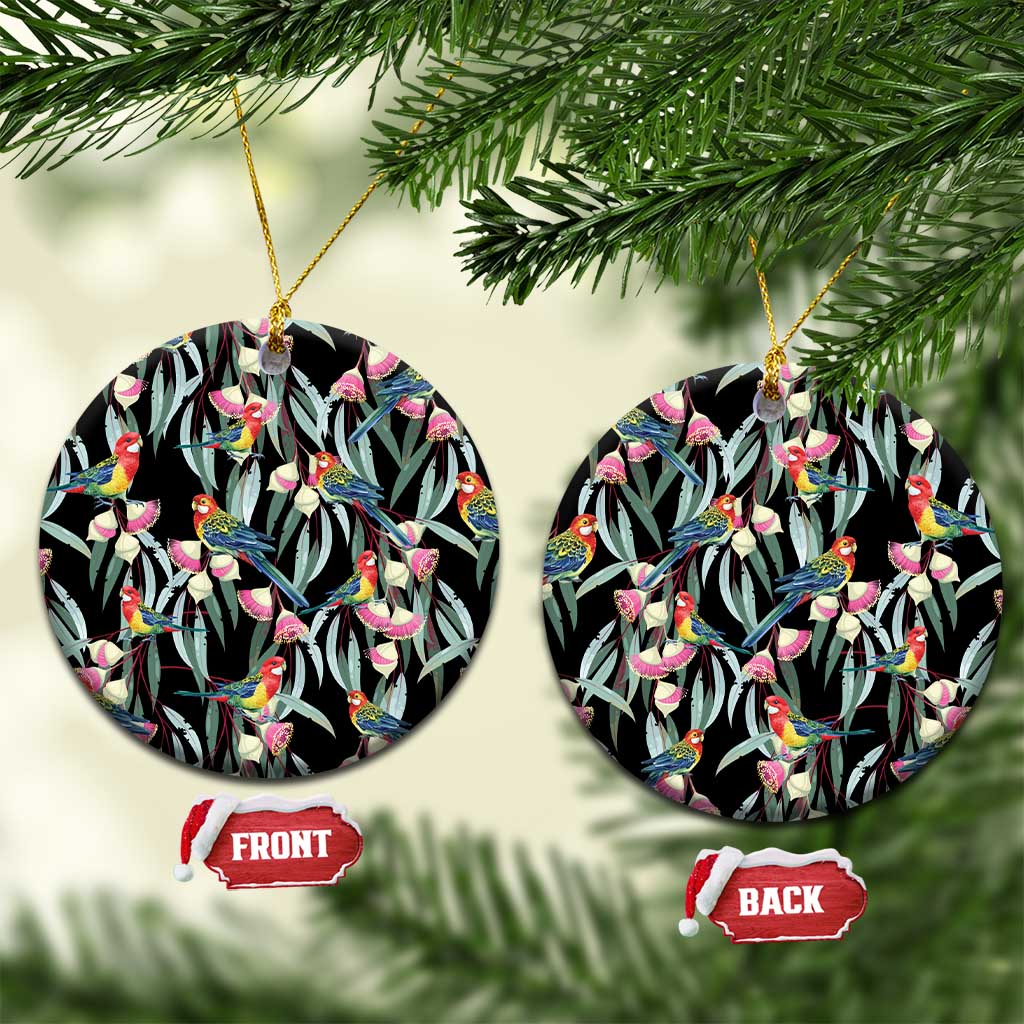 Eastern Rosella Australia Ceramic Ornament Eucalyptus Blossom Seamless Style - Aussie Hoodie