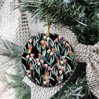 Eastern Rosella Australia Ceramic Ornament Eucalyptus Blossom Seamless Style - Aussie Hoodie