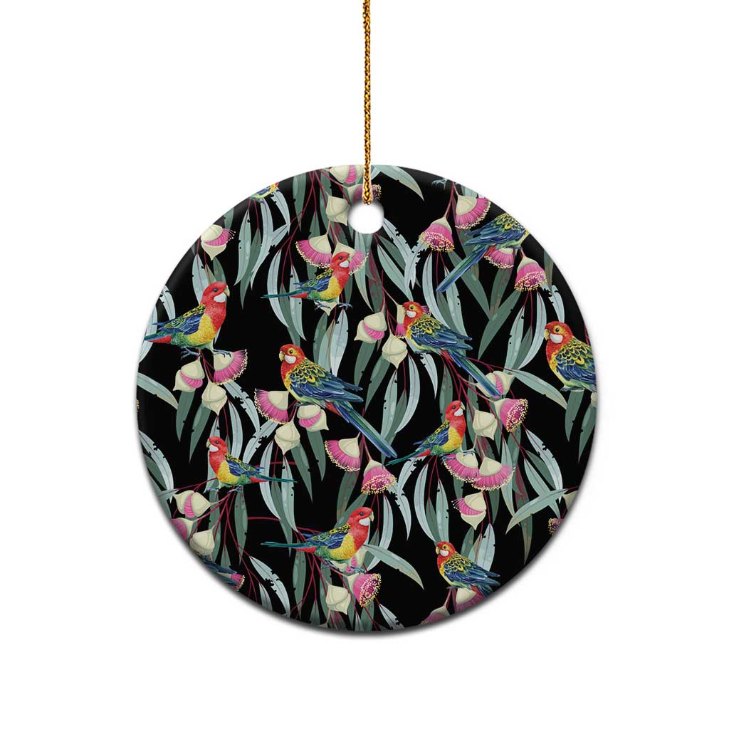 Eastern Rosella Australia Ceramic Ornament Eucalyptus Blossom Seamless Style - Aussie Hoodie