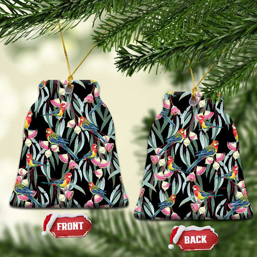Eastern Rosella Australia Ceramic Ornament Eucalyptus Blossom Seamless Style - Aussie Hoodie